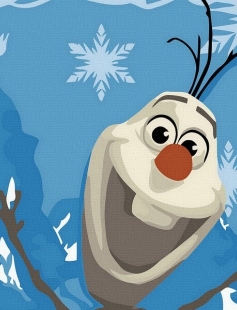 Tapyba pagal skaičius Olafas iš „Frozen“. 20x20 cm