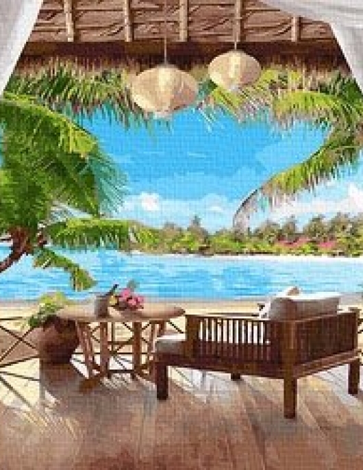 Tapyba pagal skaičius Tropinis rojus 40x50x3 cm Tapyba pagal skaičius Tropinis rojus 40x50x3 cm