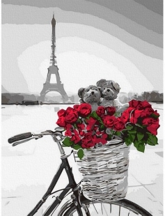 Tapyba pagal skaičius Paryžius raudonuose akcentuose 40x50x3 cm