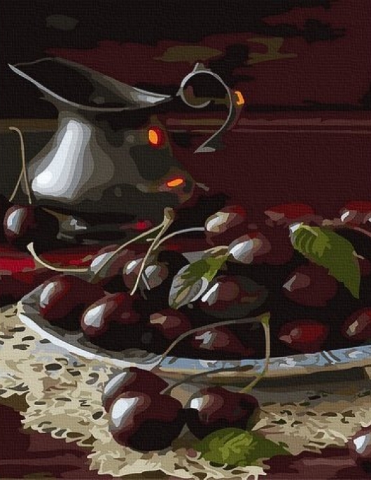 Tapyba pagal skaičius Vyšnių natiurmortas 40x50x3 cm