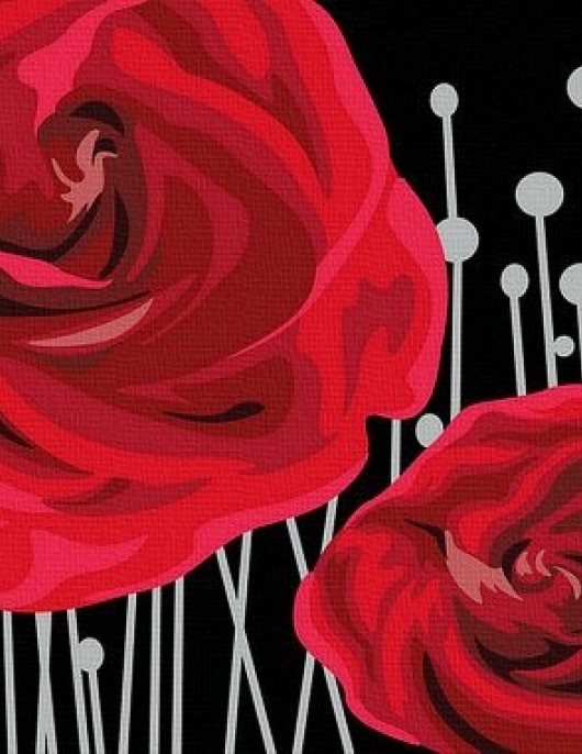 Tapyba pagal skaičius Raudonos rožės elegancija 50x50x3 cm