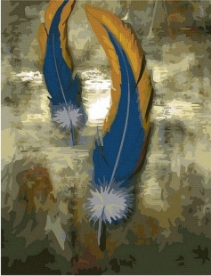 Tapyba pagal skaičius Ryškios plunksnos 40x50x3 cm