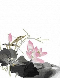 Tapyba pagal skaičius Grakšti lotoso scena 50x50x3 cm