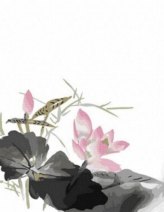 Tapyba pagal skaičius Grakšti lotoso scena 50x50x3 cm