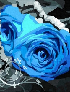 Tapyba pagal skaičius Mėlynos rožės elegancija 50x50x3 cm