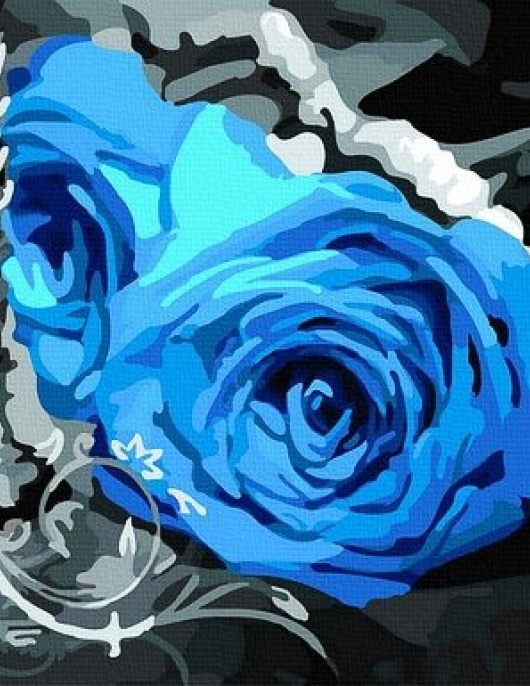 Tapyba pagal skaičius Mėlynos rožės elegancija 50x50x3 cm