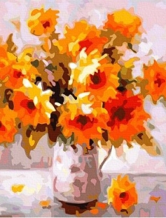 Tapyba pagal skaičius Elegantiškos gėlių vazos 50x50x3 cm