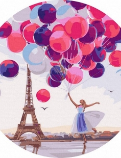 Tapyba pagal skaičius Paryžiaus balionai 40x40 cm