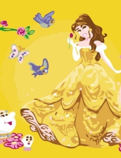 Tapyba pagal skaičius Princesės Belės pasaka 20x30 cm