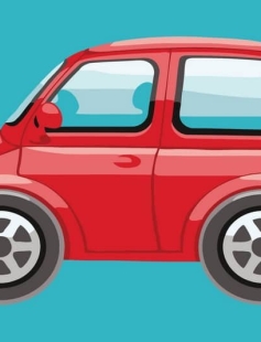 Tapyba pagal skaičius Raudonas animacinis automobilis 20x30 cm
