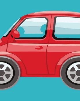 Tapyba pagal skaičius Raudonas animacinis automobilis 20x30 cm