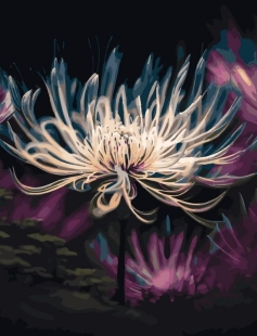 Tapyba pagal skaičius Elegantiška balta vorinė lelija 40x50 cm