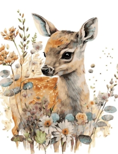 Tapyba pagal skaičius Miško elniuko iliustracija 40x50 cm