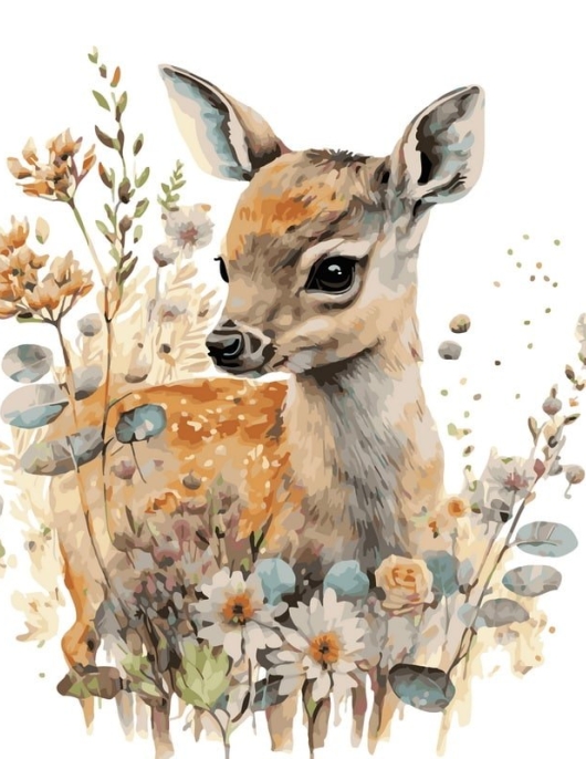 Tapyba pagal skaičius Miško elniuko iliustracija 40x50 cm