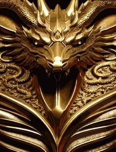 Tapyba pagal skaičius Auksinis drakonas – galios simbolis 40x50 cm