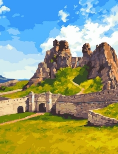 Tapyba pagal skaičius Kalnų tvirtovė ir uolos 40x50 cm