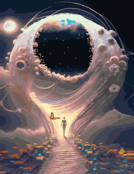 Tapyba pagal skaičius Svajonių portalas po mėnuliu 40x50 cm