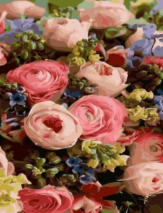 Tapyba pagal skaičius Vintažinių rožių puokštė 40x50 cm