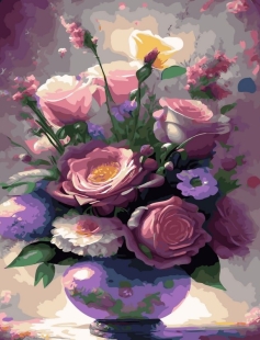 Tapyba pagal skaičius Derliaus sodo rožės 40x50 cm