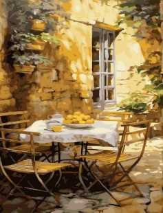 Tapyba pagal skaičius Provanso terasos pusryčiai 40x50 cm