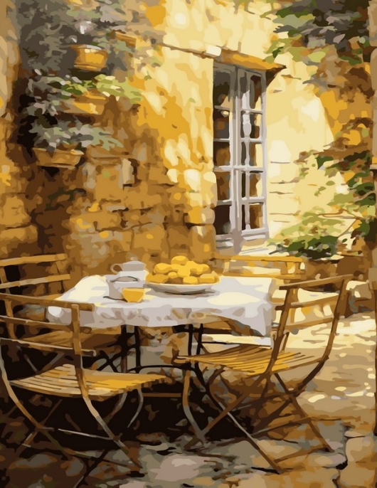 Tapyba pagal skaičius Provanso terasos pusryčiai 40x50 cm