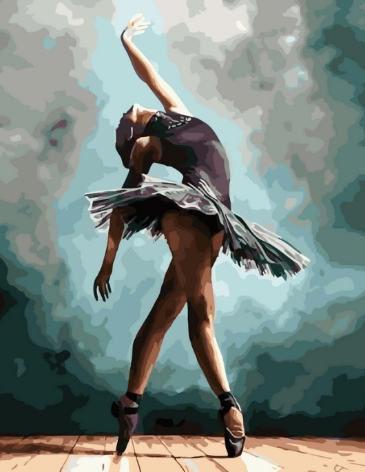 Tapyba pagal skaičius Grakštus baleto šokėjas 40x50 cm