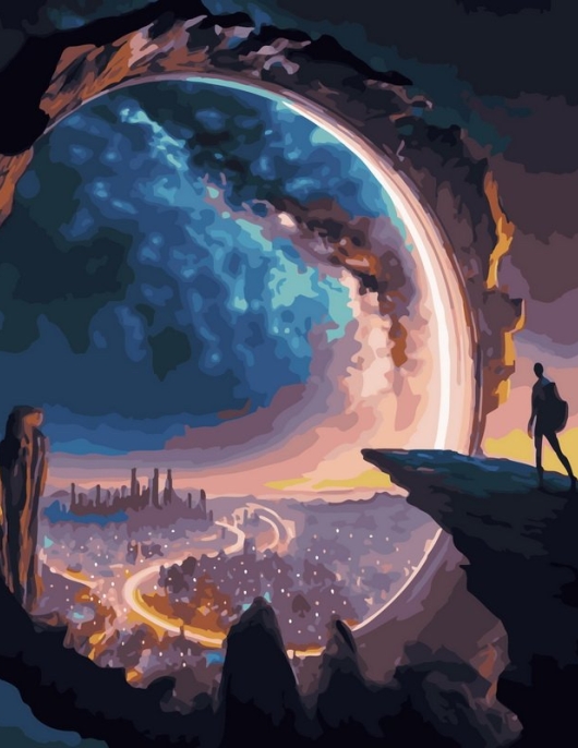 Tapyba pagal skaičius Portalas virš miesto 40x50 cm