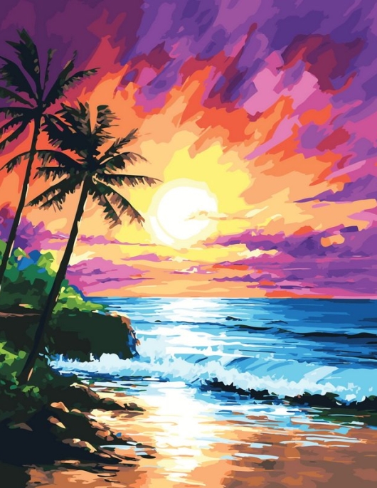 Tapyba pagal skaičius Gyvybingas paplūdimys 40x50 cm