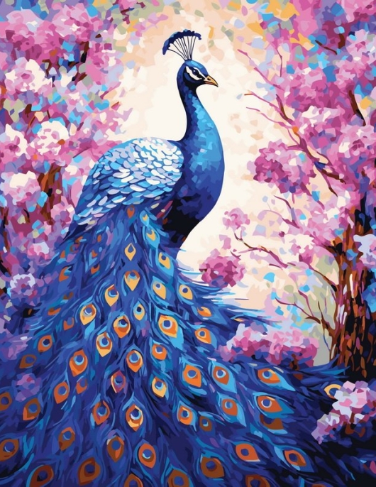 Tapyba pagal skaičius Povas tarp gėlių 40x50 cm