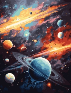 Tapyba pagal skaičius Kosminis vaizdas 40x50 cm