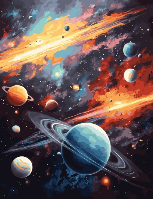 Tapyba pagal skaičius Kosminis vaizdas 40x50 cm