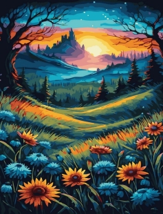 Tapyba pagal skaičius Saulėlydžio slėnio takas 40x50 cm