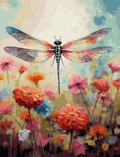 Tapyba pagal skaičius Laumžirgis vasaros žieduose 40x50 cm