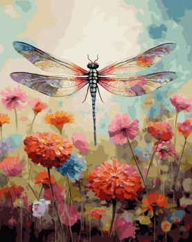 Tapyba pagal skaičius Laumžirgis vasaros žieduose 40x50 cm