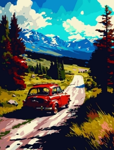 Tapyba pagal skaičius Kalnų kelio nuotykis 40x50 cm