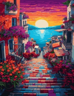 Tapyba pagal skaičius Saulėlydžio pajūrio alėja 40x50 cm