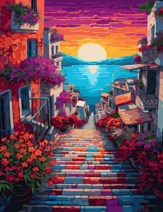 Tapyba pagal skaičius Saulėlydžio pajūrio alėja 40x50 cm