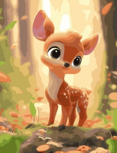 Tapyba pagal skaičius Mažoji miško elniukė 40x50 cm