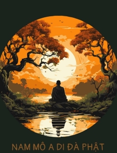 Tapyba pagal skaičius Rami meditacija saulėlydyje 40x50 cm