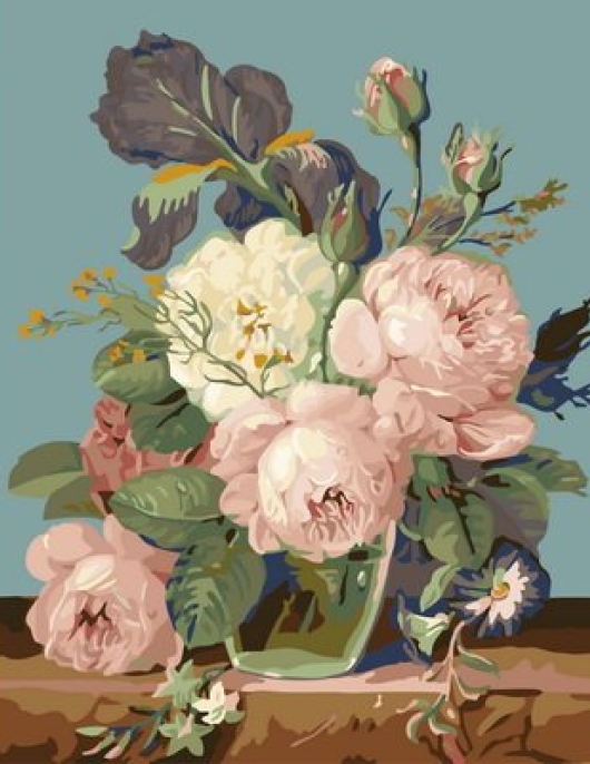 Tapyba pagal skaičius Klasikinė magnolija – triptiko kompozicija 40x50x3 cm