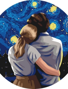Tapyba pagal skaičius Pora po žvaigždėtu nakties dangumi 40x40 cm