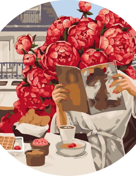 Tapyba pagal skaičius Rytinė kava Paryžiuje 40x40 cm