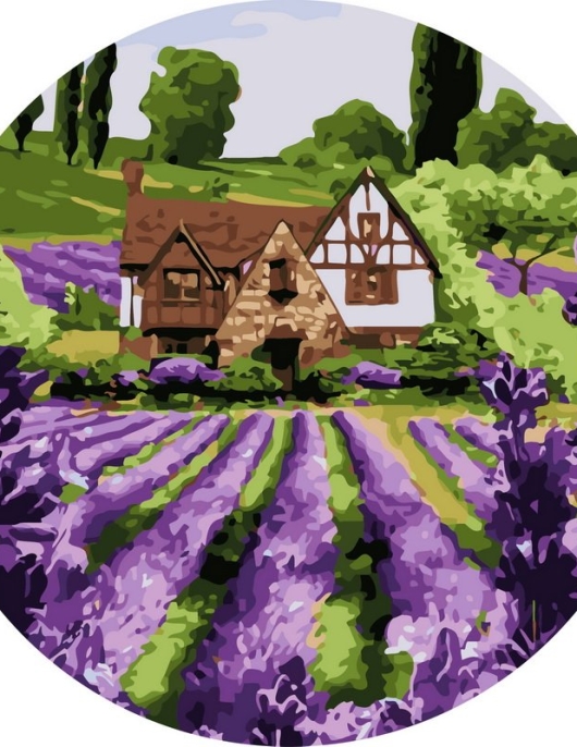 Tapyba pagal skaičius Levandų namelis žydi 40x40 cm