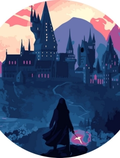 Tapyba pagal skaičius Magiška pilis prieblandoje 40x40 cm