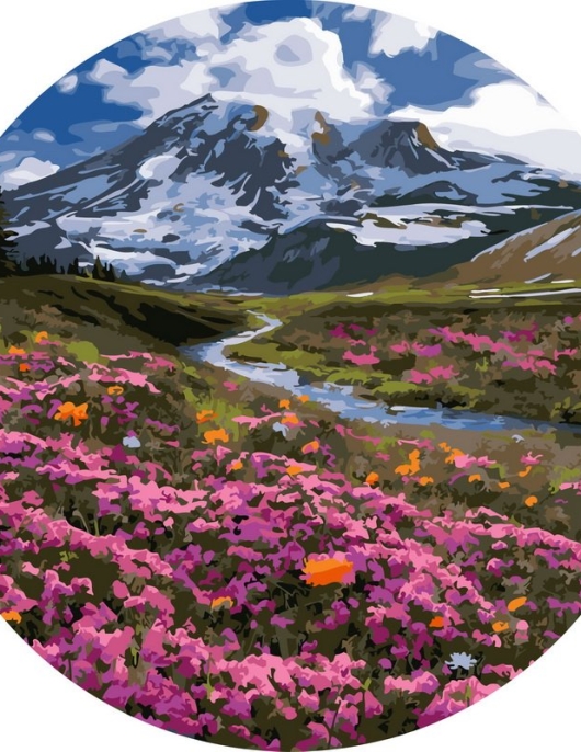 Tapyba pagal skaičius Kalnų slėnis su laukinėmis gėlėmis 40x40 cm