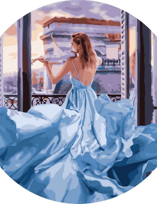 Tapyba pagal skaičius Mergina groja smuiku prie lango 40x40 cm