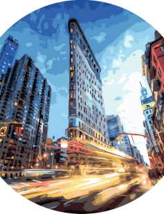 Tapyba pagal skaičius Miesto šviesos naktį 40x40 cm